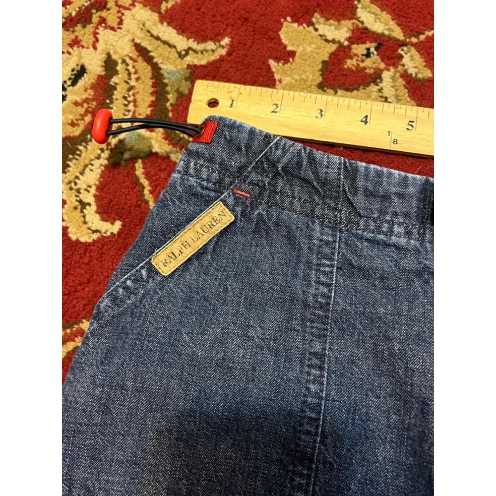 Vintage Embroidery Little Girl Ralph Lauren Denim Mini Preppy Skirt Size 10